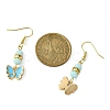 Alloy Enamel Butterfly Dangle Earrings EJEW-JE05397-4