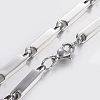 Trendy 304 Stainless Steel Bar Link Chain Necklaces NJEW-I210-03P-2