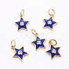 Brass Micro Pave Cubic Zirconia Charms KK-G360-09-2