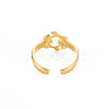 Ion Plating(IP) 304 Stainless Steel 12 Constellations/Zodiac Signs Open Cuff Ring for Women RJEW-S405-156G-J-2