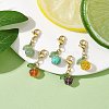 5Pcs Fruit Wire Wrapped Mixed Gemstone Pendant Decorations HJEW-TA00177-2
