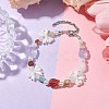 Natural Gemstone & Plastic Pearl Beaded Bracelets BJEW-JB10362-2