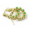 Ion Plating(IP) 304 Stainless Steel Round Beads Wrap Hoop Earrings with Enamel for Women EJEW-G293-16C-G-3