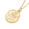 Ion Plating(IP) 304 Stainless Steel Rose Coin Pendant Necklace for Women NJEW-F294-09G-3