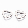 Tarnish Resistant 201 Stainless Steel Open Heart Charms STAS-L234-068P-2