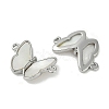 Brass Micro Pave Clear Cubic Zirconia Pave Natural Shell Butterfly Connector Charms KK-P283-05P-2