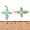 Rack Plating Brass Micro Pave Cubic Zirconia Pendants KK-P268-17J-G-3