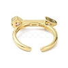 Heart Arrow Real 18K Gold Plated Cuff Rings for Girl Women Gift ZIRC-C021-04G-2