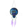 DIY Diamond Painting Web with Feather Wind Chime Kits DIAM-PW0001-223B-1