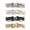 Rack Plating Brass Pave Clear Cubic Zirconia Fold Over Clasps KK-M285-31B-1