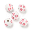 Printed Wood European Beads WOOD-G022-09E-1