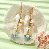 Alloy Enamel Starfish Dangle Earrings EJEW-JE05560-01-2
