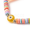 Handmade Polymer Clay Heishi Beads Stretch Bracelet BJEW-JB07372-02-4