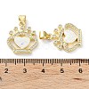 Rack Plating Brass Micro Pave Cubic Zirconia Pendants KK-C041-13G-3