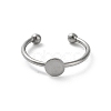 Non-Tarnish Adjustable 304 Stainless Steel Finger Rings Components STAS-K278-04A-P-2