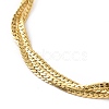 304 Stainless Steel Braided Cuban Link Chain Necklace for Women NJEW-P271-04G-2