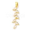 Rack Plating Brass Micro Pave Cubic Zirconia Pendants KK-F881-01G-1