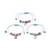 3Pcs 3 Style Moon & Star & Sun Charm Bracelets Set BJEW-JB09937-1