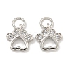 Rack Plating Brass Micro Pave Clear Cubic Zirconia Charms KK-U030-07P-1