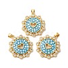 Brass Micro Pave Cubic Zirconia Pendants KK-K385-075G-2