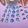 24Pcs 6 Style Transparent & Opaque Acrylic Pendants KY-SZ0001-30-4