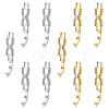 DICOSMETIC 10Pcs 2 Colors Bowknot Rack Plating Brass Clear Cubic Zirconia Watch Band Clasps ZIRC-DC0001-09-1
