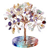 Natural Gemstone Chips Tree of Life Decorations PW-WG52040-04-1