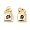 Brass Micro Pave Cubic Zirconia Charms KK-C051-13G-04-1