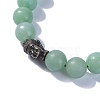 Natural Green Aventurine Round Beads Stretch Bracelets BJEW-JB04179-02-2