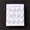 6 Pair Shell Pearl Round Ball Stud Earrings EJEW-A067-18B-3