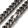 201 Stainless Steel Cuban Link Chain Necklaces NJEW-H033-05A-AS-2