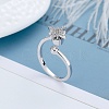 Rotatable Cat Eye Open Ring with Cubic Zirconia RJEW-Q776-01G-01-2