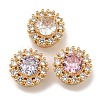 Brass Micro Pave Cubic Zirconia Beads KK-U037-06G-01-1