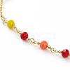 Faceted Glass Beaded Anklets AJEW-AN00379-3