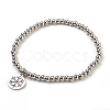 304 Stainless Steel Beads Stretch Charm Bracelets BJEW-JB03862-04-1