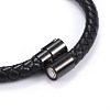Man's Braided Leather Cord Bracelets X-BJEW-JB04255-01-3
