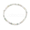 Natural Myanmar Jade/Burmese Jade Faceted Nugget Beads Stretch Bracelet BJEW-JB07217-01-1