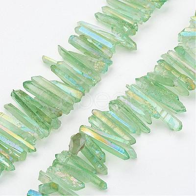 Electroplated Natural Quartz Stick Bead Strands G-G950-06B-1