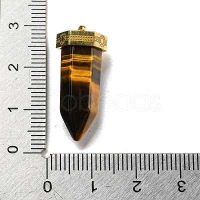 Natural Tiger Eye Pointed Pendants STAS-K273-03G-02-1