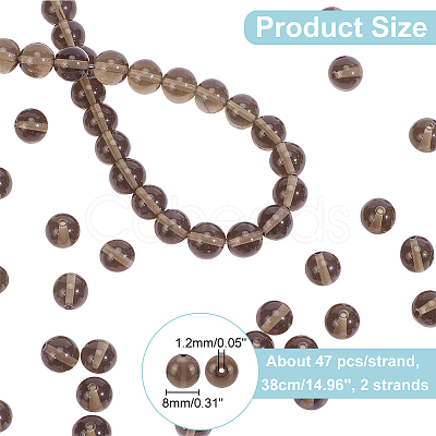 Nbeads 2 Strands Natural Obsidian Beads Strands G-NB0004-70-1