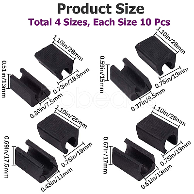 Gorgecraft 40Pcs 4 Style Plastic Non-slip U Shaped Chair Foot Protectors KY-GF0001-37A-1