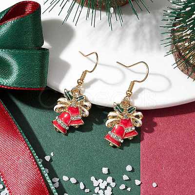 Christmas Theme Alloy Rhinestone Dangle Earrings EJEW-JE05830-04-1