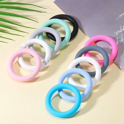 9Pcs Ring Food Grade Eco-Friendly Silicone Beads JX895E-1