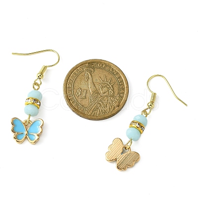 Alloy Enamel Butterfly Dangle Earrings EJEW-JE05397-1