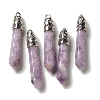 Natural Lepidolite Pointed Big Pendants G-Z055-01P-11-1