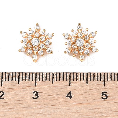 925 Silver Pave Clear Cubic Zirconia Snowflake Charms STER-O006-04G-1