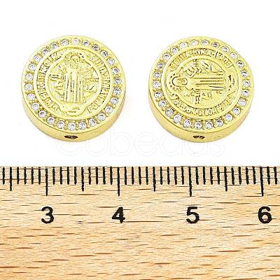 Rack Plating Brass Micro Pave Clear Cubic Zirconia Beads KK-NH0001-10B-G-1