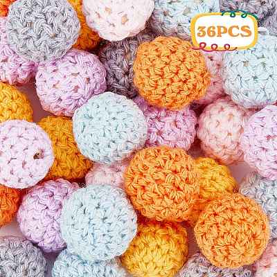 PANDAHALL ELITE 36Pcs 6 Color DIY Doll Craft Yarn Pom Pom Ball AJEW-PH0003-48-1