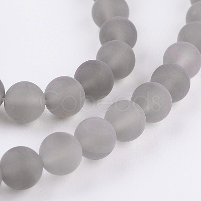 Natural Grey Agate Bead Strands G-H055-8mm-1