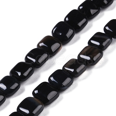 Natural Black Agate Beads Strands G-M435-A08-01-1